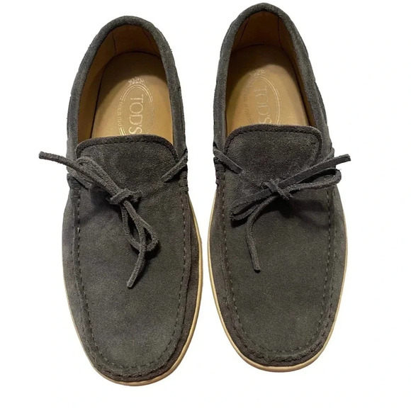 TOD'S Laccetto Marlin Hyannisport Boat Shoe Blue Gray Sz 6.5 - Picture 2 of 9